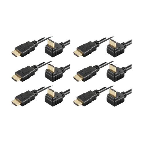 6PK Goobay High Speed HDMI Cable 270 Deg with Ethernet 4K@60Hz - Black