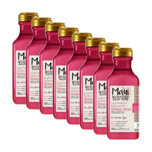 8PK Maui Moisture Daily Hydration Shampoo All Hair Types 385mL Hibiscus Water