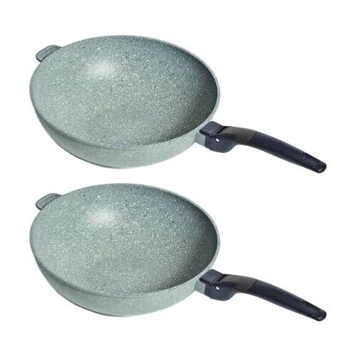 2PK Campfire Compact Deep Frypan Diecast Aluminium Non Stick 28cm