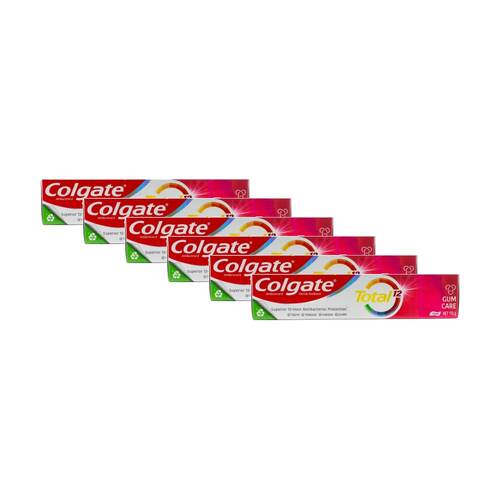 6PK Colgate Total 12 Hour Gum Care Antibacterial Protection Toothpaste 115g