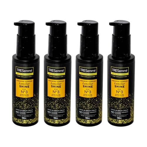 4PK Tresemme Lamellar Shine Step No3 Leave-In Serum Cream Hair Product 100ml
