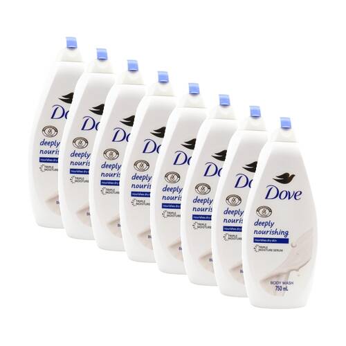 8PK Dove Body Wash Deeply Nourishing Triple Moisture Serum Nourishes Skin 750mL
