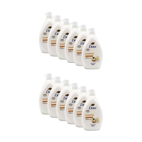 12PK Dove Pampering Body Wash W/ Shea Butter And Vanilla Scent 800ml