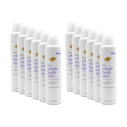 12PK Dove Women's Sensitive Whole Body Deo Deodorant Lavender Camomile 230ml