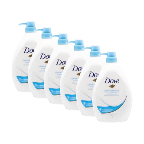 6PK Dove Gentle Exfoliating Nourishing Sensitive Skin Body Wash 1L