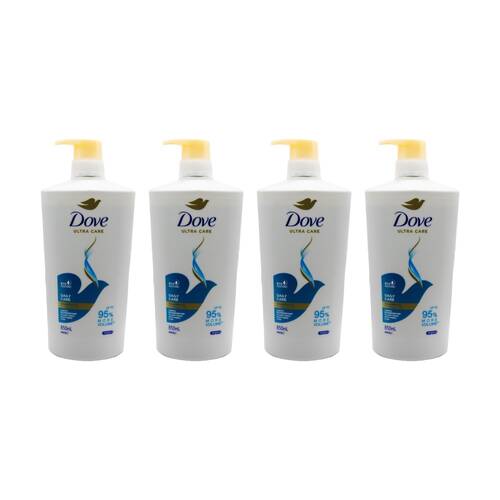 4PK Dove Ultra Care Daily Bio-Restore Every Day Use Shampoo Pump Bottle 850ml