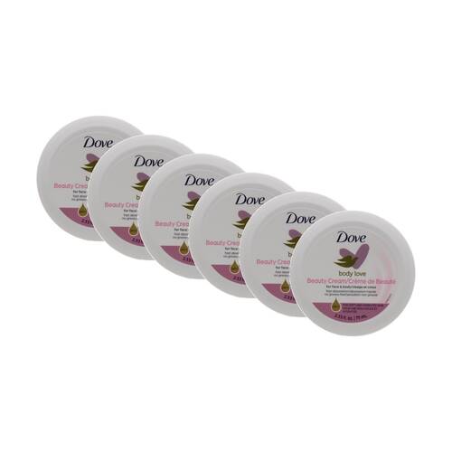 6PK Dove Moisturising/Hydrating Face & Body Beauty Cream For All Skin Types 75mL