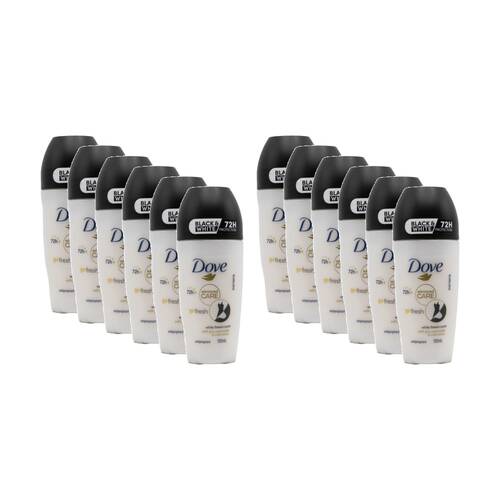 12PK Dove Advanced Care Roll On Antiperspirant Deodorant White Freesia 50ml