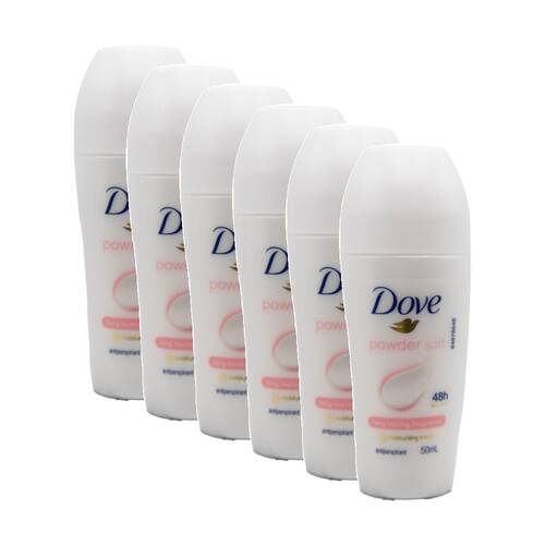 6PK Dove Women's Sensitive Roll On Antiperspirant Deodorant Powder Soft 50ml