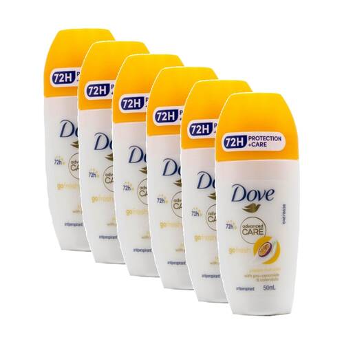 6PK Dove Women Advanced Care Roll On Antiperspirant Deodorant Passionfruit 50ml