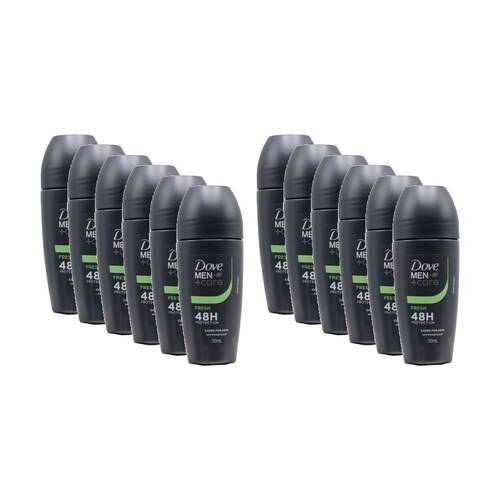 12PK Dove Antiperspirant Roll On Men Care 48H Protection Fresh Scent 50mL