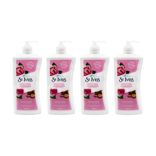 4PK St Ives Smoothing Rose & Argan Oil Body Lotion Moisturiser 532ml