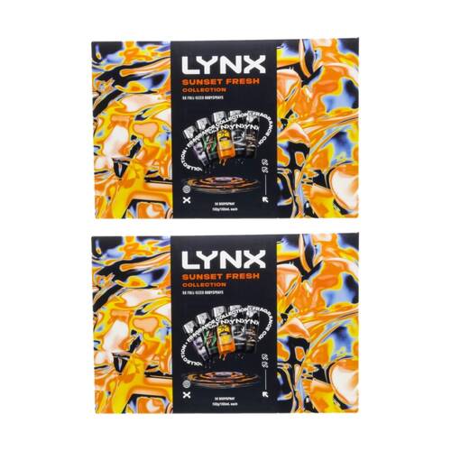 2x 5pc Lynx Body Spray Variety Set 102g-165ml Sunset Fresh Collection
