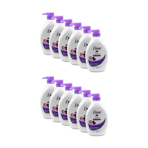 12PK Dove Body Wash Glowing Acai Berry Grapefruit Scent Skin-Loving 545mL