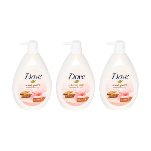 3PK Dove Relaxing Care Nourishing Body Wash Almond Cream & Hibiscus 1000ml
