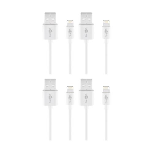 4PK Goobay USB-A to Lightning Cable 1M MFi Certified Apple Charge - White