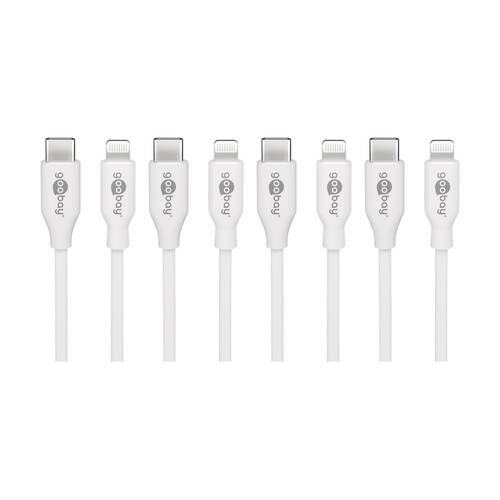 4PK Goobay USB-C to Lightning Cable 1M MFi Certified Apple certified - White
