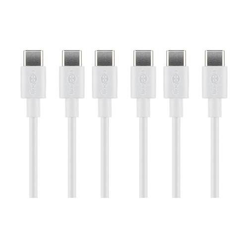 3PK Goobay USB-C to Cable 1M Fast Charging Universal Device Power - White