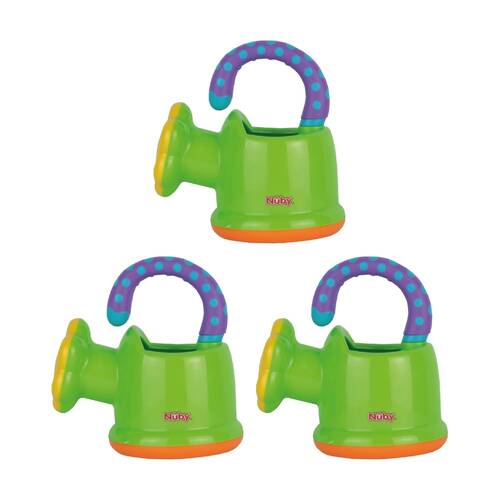 3x Nuby Watering Can Kids Bathtime Water Pouring Childrens Toy Green 6m+