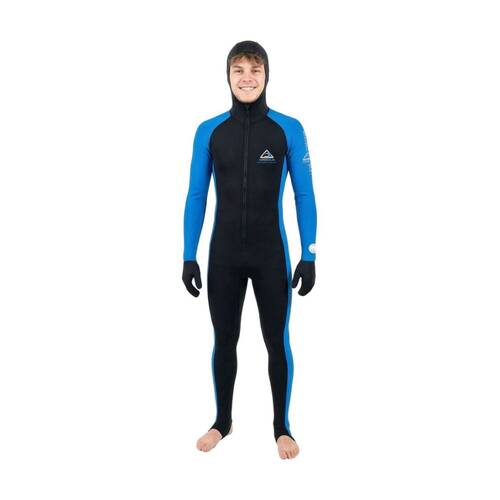 Adrenalin Hooded Lycra Stinger Suit UPF50+ UV Sun Protection Black/Blue