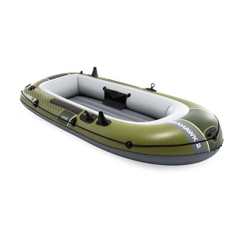 Intex Seahawk 2 Inflatable Boat Set W/ Deluxe Oars & Pump Green 236x114x41cm
