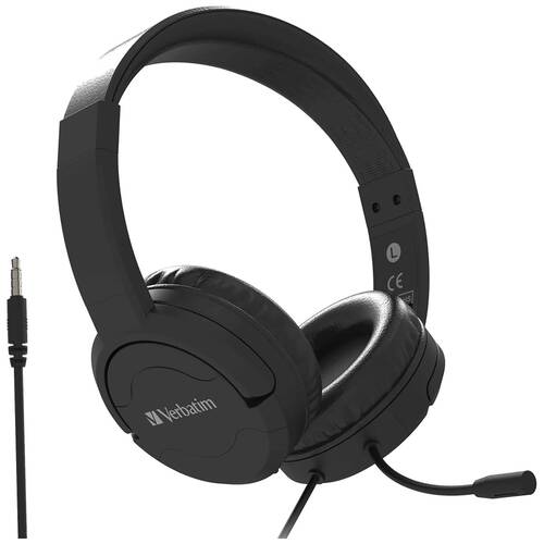 VERBATIM TruSound Wired Overear Headset W/ Active Noise Cancellation 3.5mm Jack
