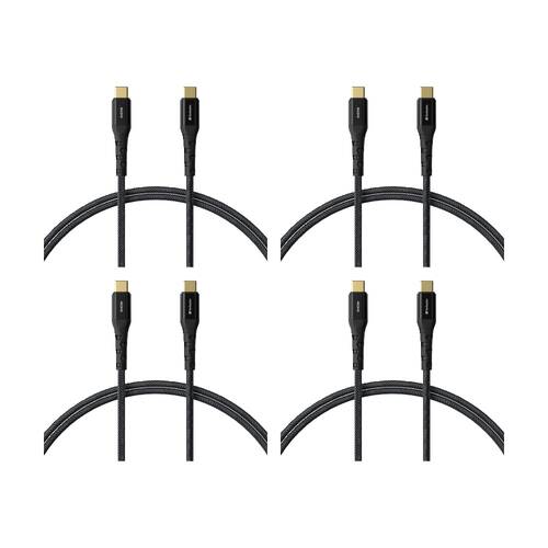 4PK VERBATIM USB-C to 240W Cable Charging Cord W/E-Marker Chip 120cm Black