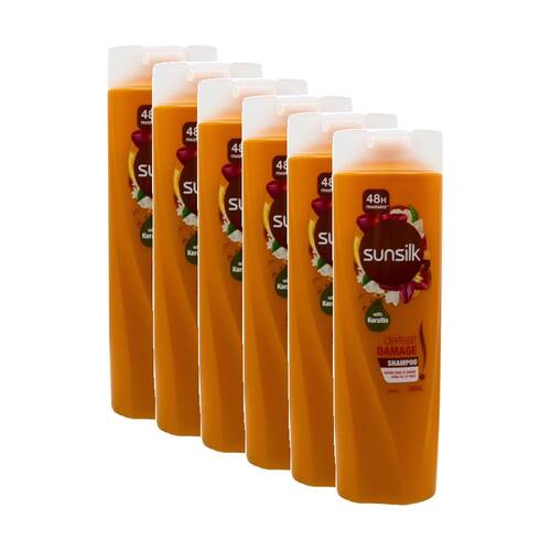 6PK Sunsilk Defeat Damage Keratin & Calcium Repairing Shampoo Bottle 350ml