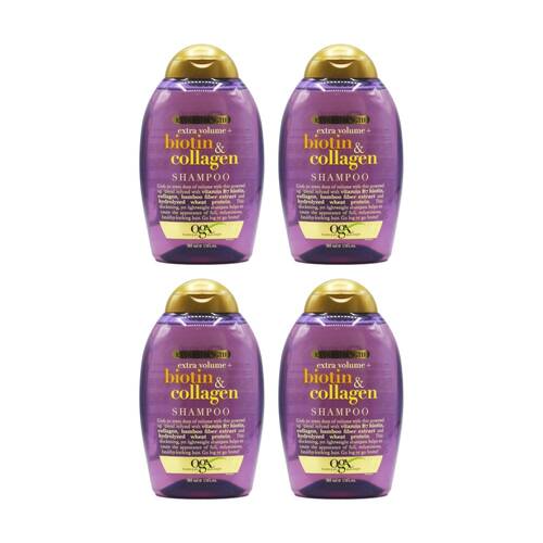 4PK OGX Biotin And Collagen Extra Strength Hair Shampoo Bottle 385ml