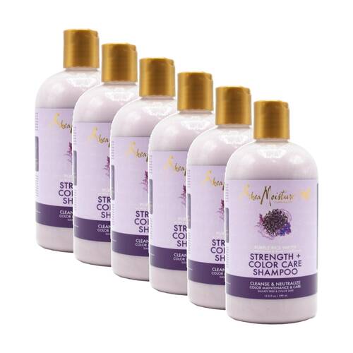 6PK Shea Moisture Strength & Colour Care Hair Shampoo 399ml Purple Rice Water