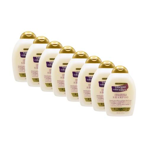 8PK OGX Vibrant Color Vibes Strengthening Retention Hair Shampoo Bottle 385ml