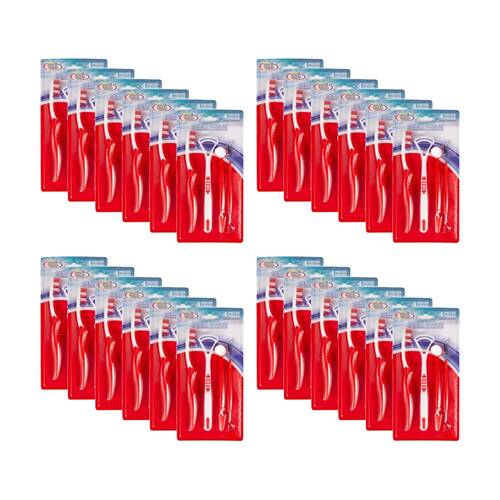 24x 4pc Oral Fusion Dental Tooth & Mouth Hygiene Tools Care Kit Medium
