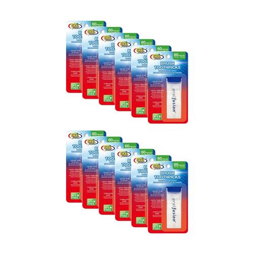 12x 60pc Oral Fusion Flossing Sticks W/ Plastic Case Easy To Use