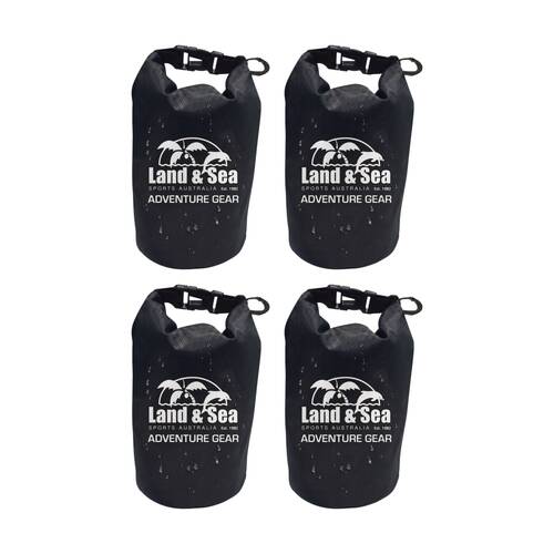 4PK Land & Sea Sports Australia Personal Dry Bag Waterproof Seal 1.5L Black