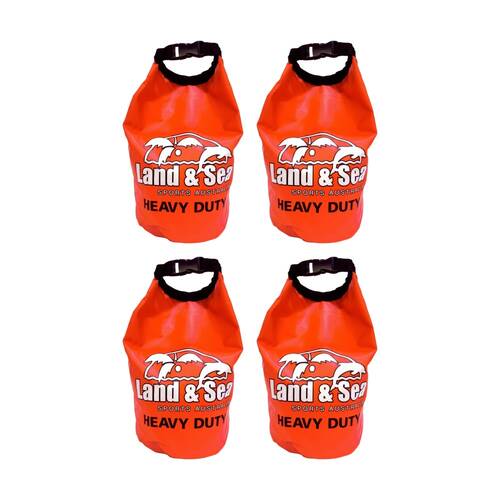 4PK Land & Sea Sports Australia Heavy Duty Dry Bag Roll-Down Clip Seal Red 5L