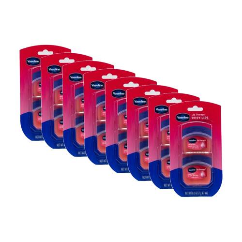 8x 2pc Vaseline Lip Therapy Rosy Lips Soft Pink Moisturising Balm