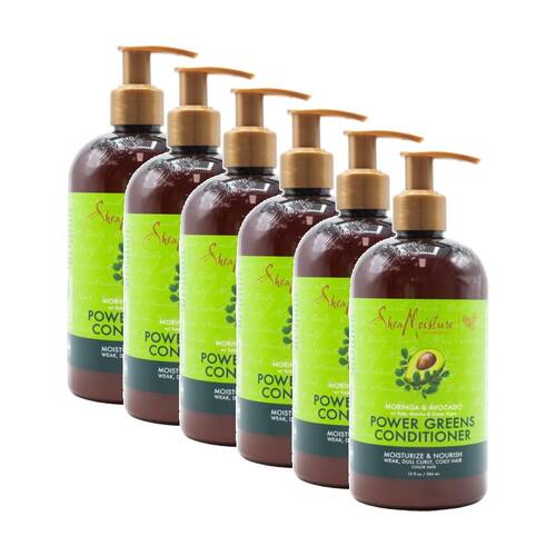 6PK Shea Moisture Power Greens Hair Conditioner 384ml Moringa & Avocado