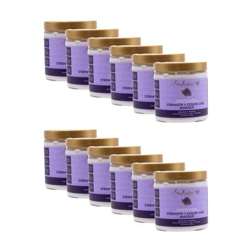 12PK Shea Moisture Strength & Colour Care Hair Masque 227g Purple Rice Water
