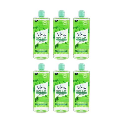 6PK St Ives Clear Glow Micellar Water Tea Tree Cleanser Skincare 400ml