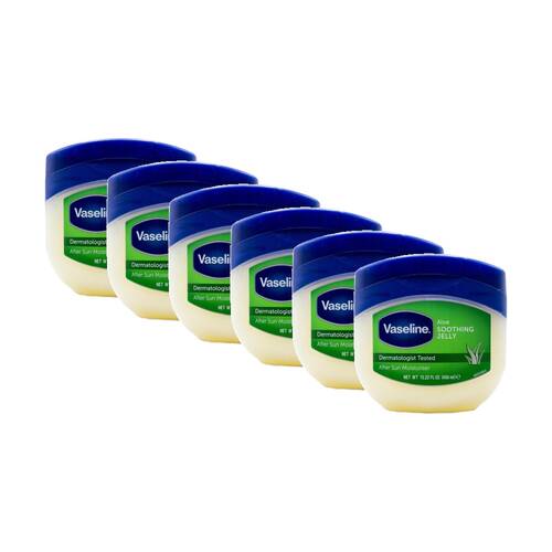6PK Vaseline Aloe Soothing Jelly After Sun Moisturiser Skin Care 450ml