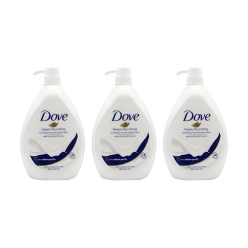 3PK Dove Deeply Nourishing Moisturising Formula Body Wash 1000ml