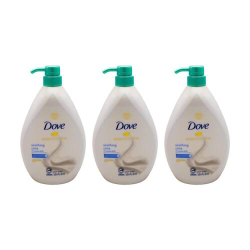 3PK Dove Body Wash Soothing Care Sensitive Skin Cleanse & Nourish 1000mL