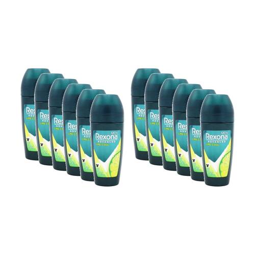 12PK Rexona Antiperspirant Men Advanced Lime Cool 72H Anti Stain Protection 45mL