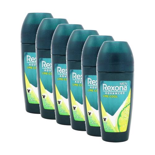 6PK Rexona Antiperspirant Men Advanced Lime Cool 72H Anti Stain Protection 45mL