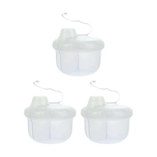 3x Nuby Powder Formula Dispenser 3 Compartment Easy Pour Spout Clear