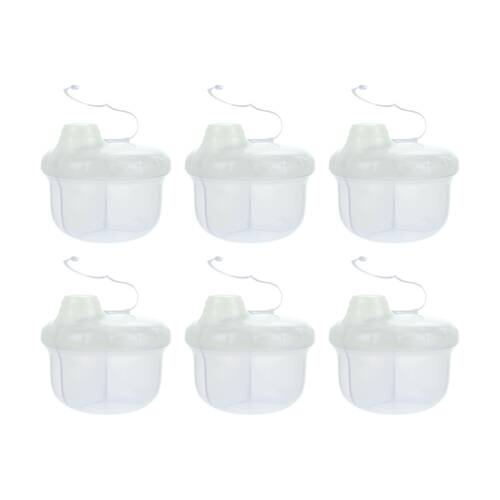 6x Nuby Powder Formula Dispenser 3 Compartment Easy Pour Spout Clear