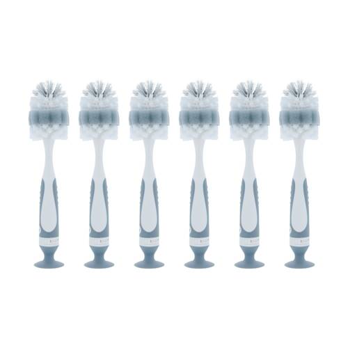 6x Nuby Baby Bottle & Teat Brush Cleaning Tool Two In One Design Assorted