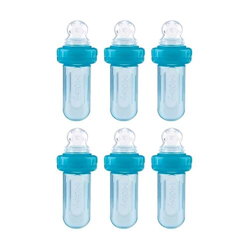 6x Nuby Ez Squee-Z Feeder Silicone Baby Spoon Feeding Pouch Multicolour 3m+