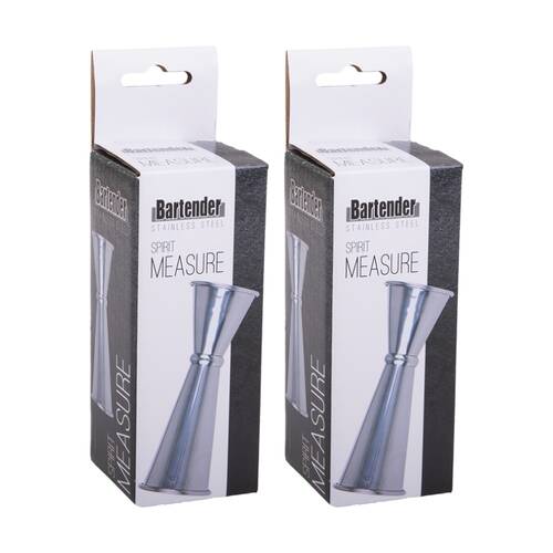 2PK Bartender Stainless Steel Spirit Measure Utensil Full & Double Nip 30ml/60ml