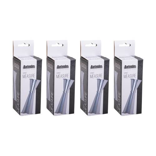 4PK Bartender Stainless Steel Spirit Measure Utensil Full & Double Nip 30ml/60ml